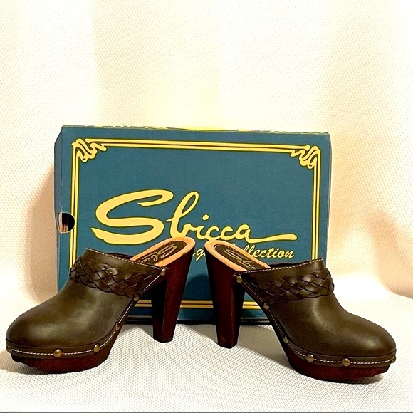 NIB Sbicca Vintage Collection 70’s Inspired Thalia Brown Leather Mules Size 9 - Picture 4 of 6
